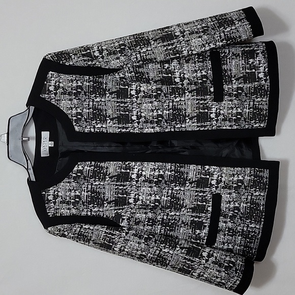 Women's Kasper Open-Front Jacket Blazer, Black, Size 16, EUC - Picture 2 of 8